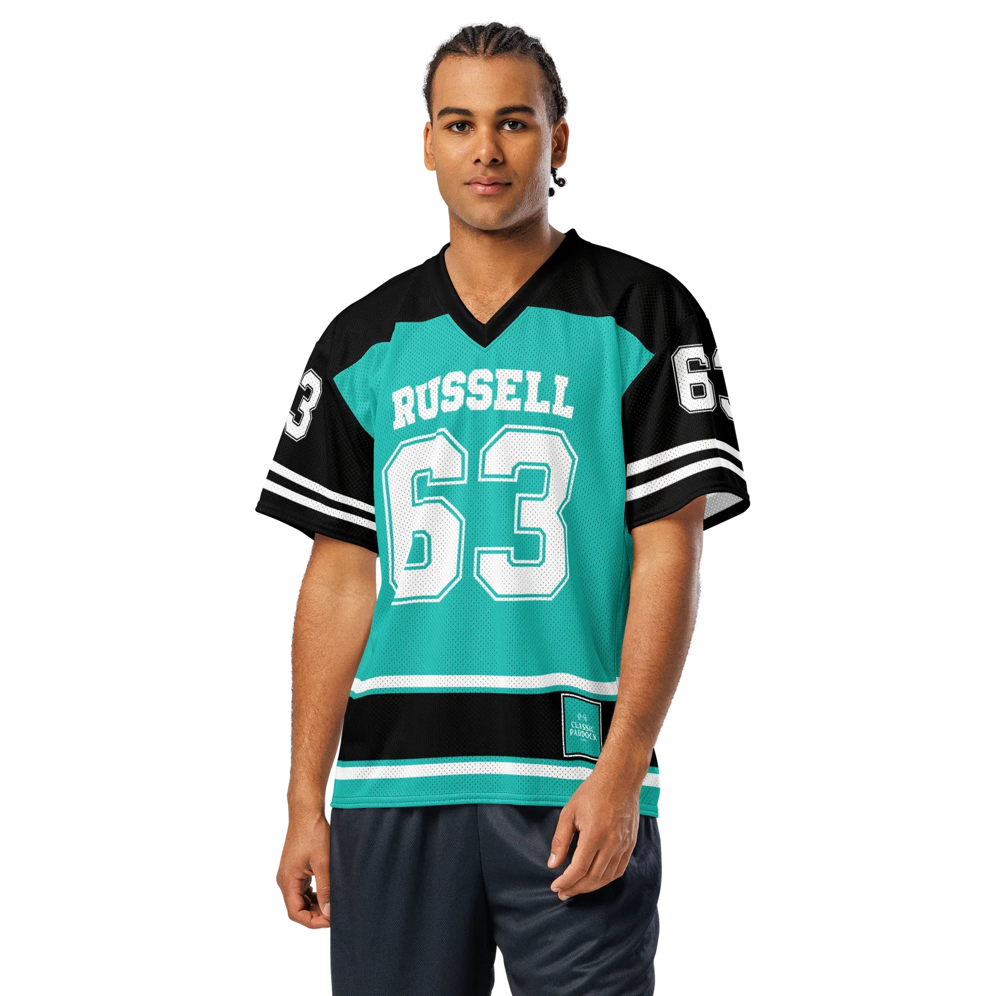 GEORGE RUSSELL NFL JERSEY - CYAN - ClassicPaddockStore