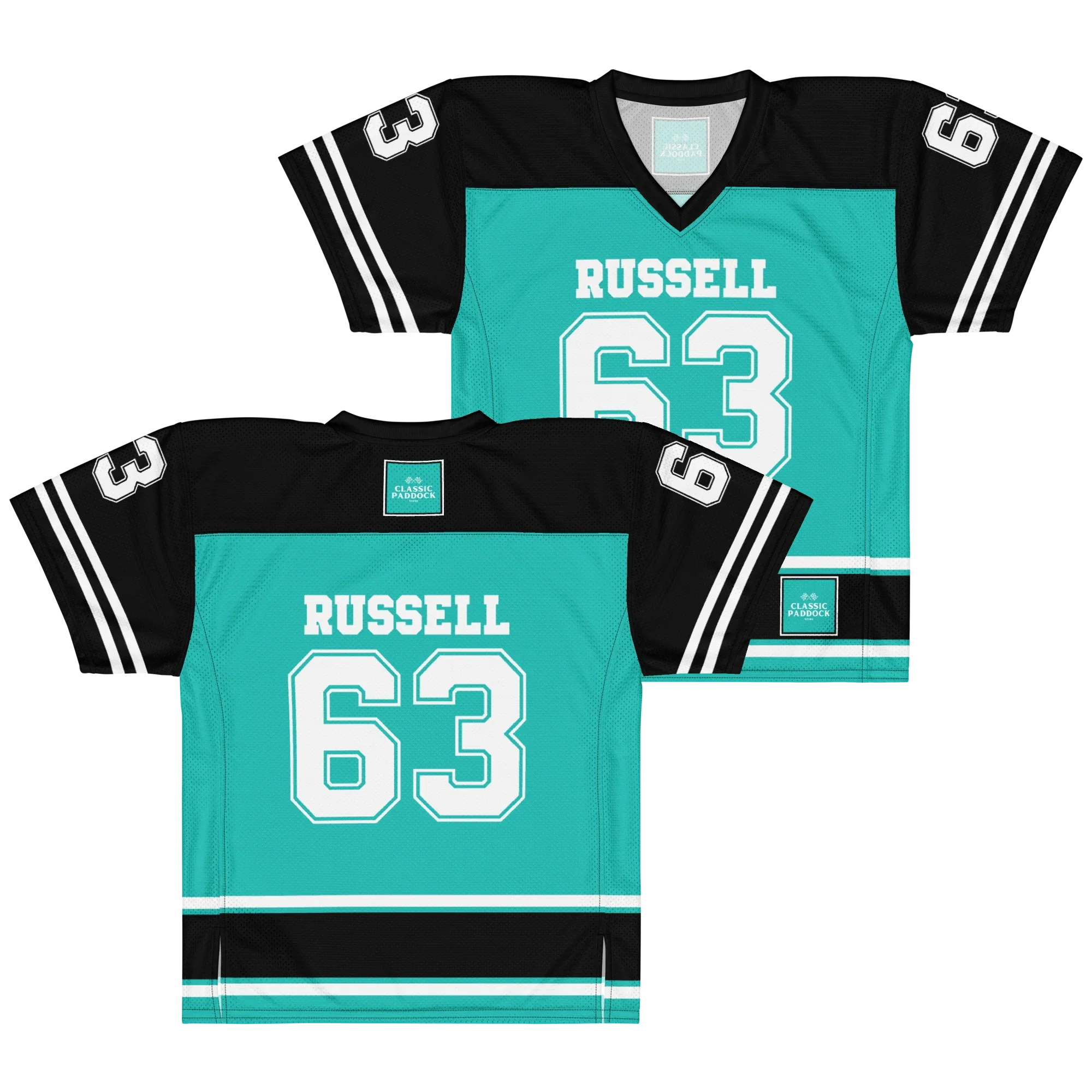 GEORGE RUSSELL NFL JERSEY - CYAN - ClassicPaddockStore