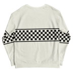CHECKERED FLAG SWEATSHIRT - WHITE - ClassicPaddockStore