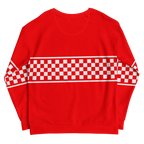 CHECKERED FLAG SWEATSHIRT - RED - ClassicPaddockStore