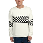 CHECKERED FLAG SWEATSHIRT - WHITE - ClassicPaddockStore