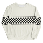 CHECKERED FLAG SWEATSHIRT - WHITE - ClassicPaddockStore