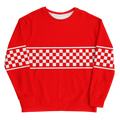 CHECKERED FLAG SWEATSHIRT - RED - ClassicPaddockStore