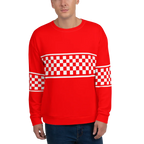 CHECKERED FLAG SWEATSHIRT - RED - ClassicPaddockStore