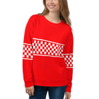 CHECKERED FLAG SWEATSHIRT - RED - ClassicPaddockStore