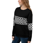 CHECKERED FLAG SWEATSHIRT - BLACK - ClassicPaddockStore