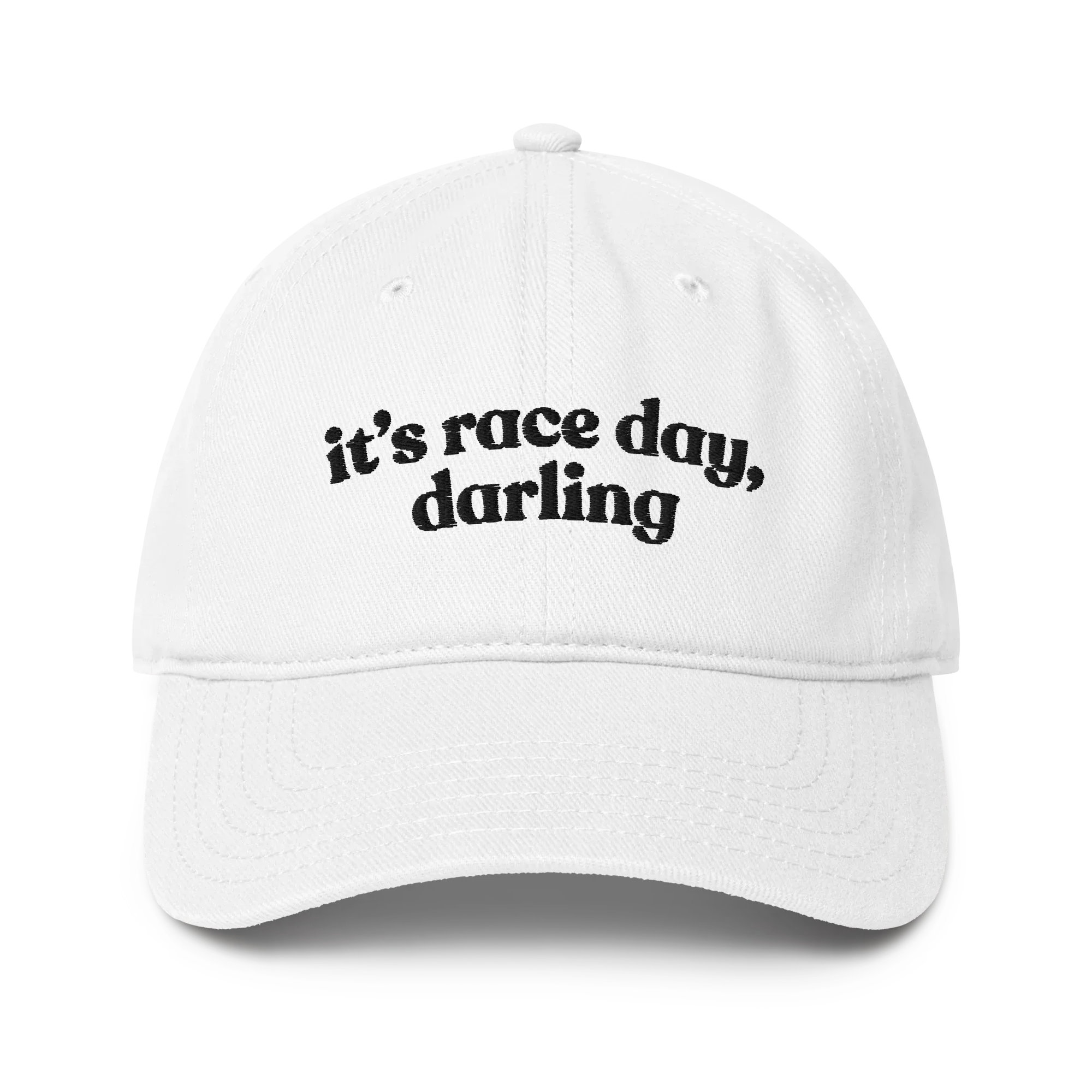 IT'S RACE DAY BASEBALL CAP - WHITE - ClassicPaddockStore
